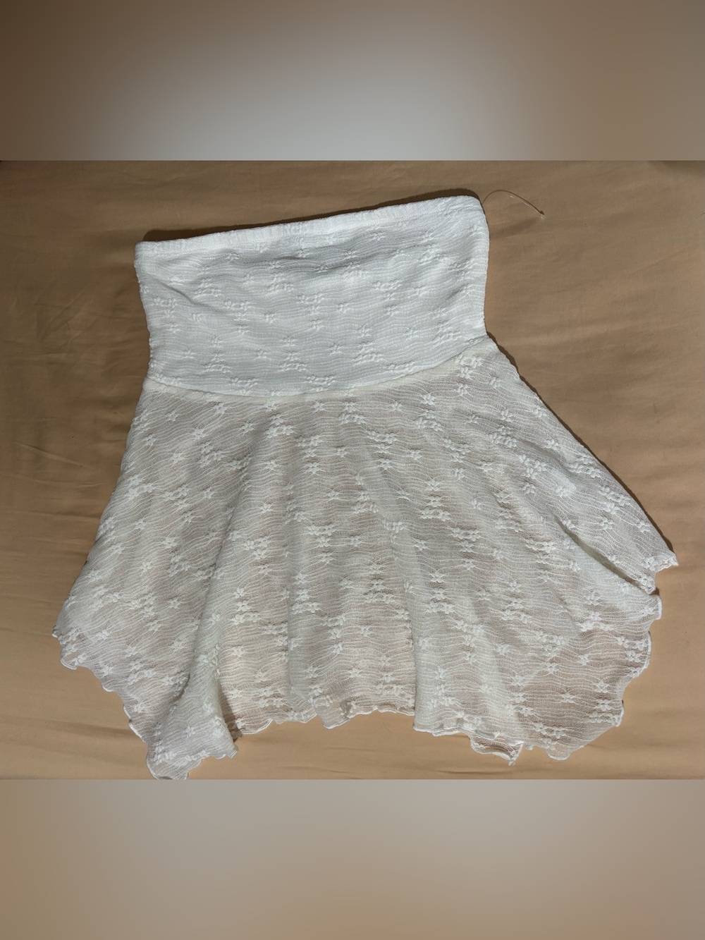 White Lace Strapless Top